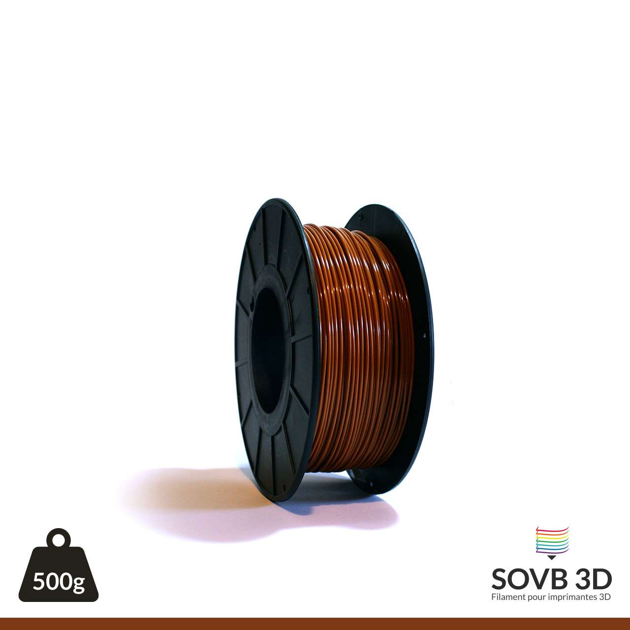 Filament 3D PLA Marron foncé 1.75mm 500g - SOVB 3D