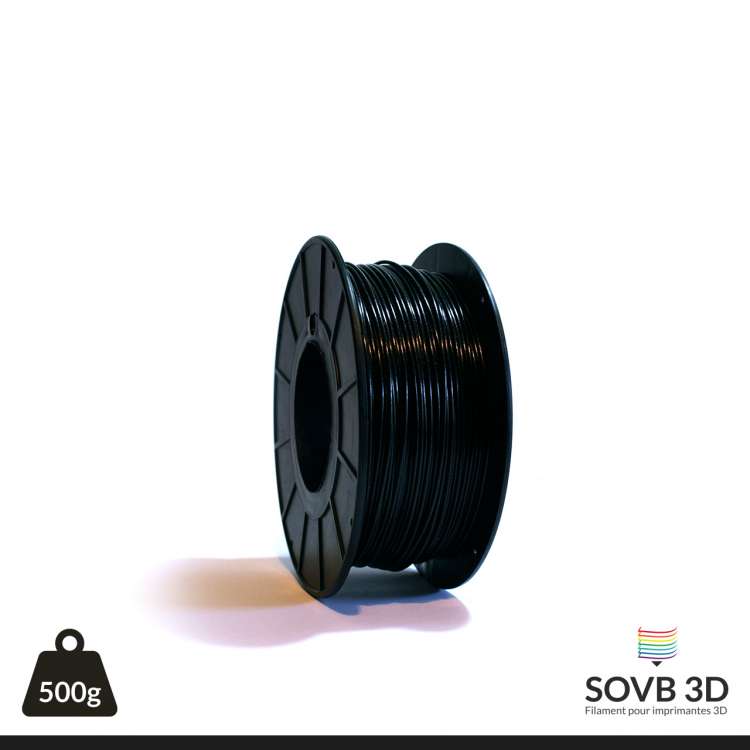 Filament 3D PLA Noir alumine 1.75mm 500g - SOVB 3D