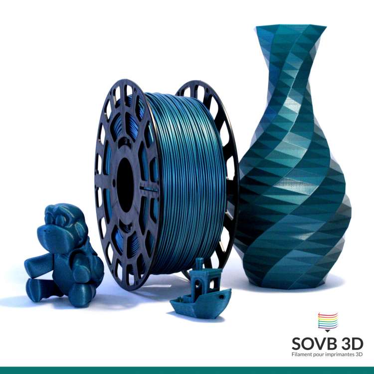 Filament 3D PLA Vert Nacré Alumine 1.75mm 1Kg - SOVB 3D
